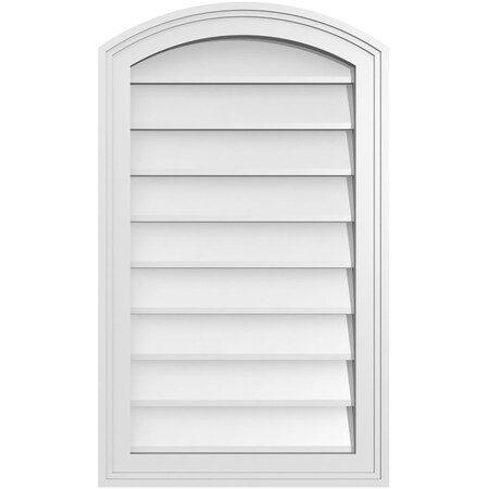 Ekena Millwork Arch Top Surface Mount PVC Gable Vent: Functional, w/ 2"W x 1-1/2"P Brickmould Frame, 18"W x 30"H GVPAR18X3002SF